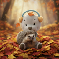 The little hedgehog in the leaves