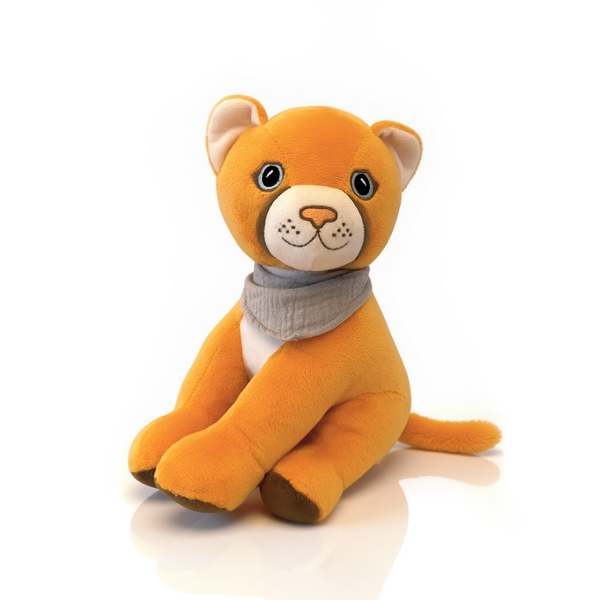 Lenabie Tali (Puma) Audio-Kuscheltier – flauschiges Kinderkuscheltier mit integriertem Fach für entnehmbaren Smart Speaker, ideal für Hörspiele, Musik und Gute-Nacht-Geschichten, weiches Stofftier für Babys und Kinder ab 0 Jahren, hochwertiges und sicheres Design für Zuhause und unterwegs